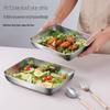Прямоугольные контейнеры для хранения продуктов из нержавеющей стали с крышками