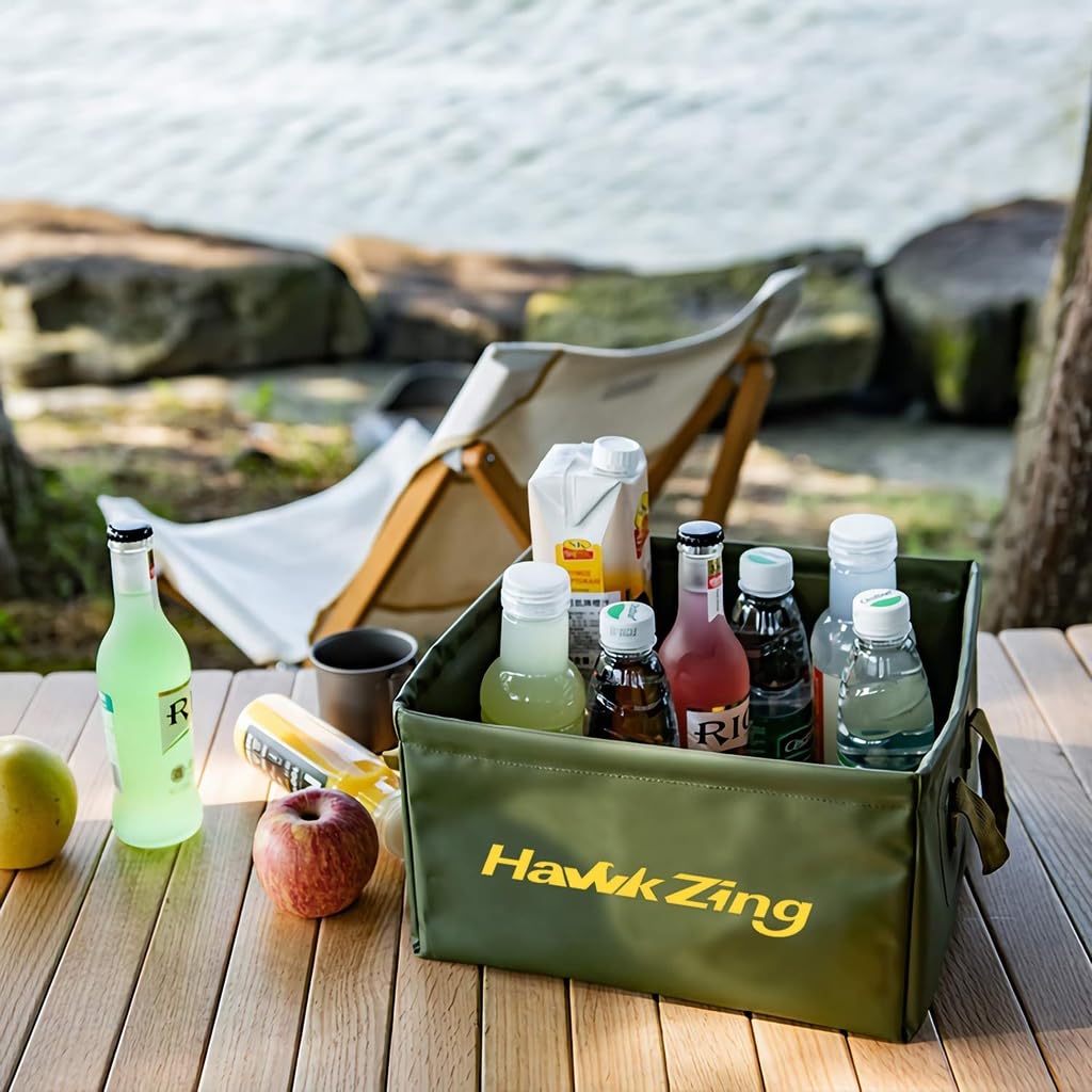 Hawk Zing Outdoor Portable Light Bucket Outdoor Cloth Bucket Pack Sink Sink Square Bucket spacing Basin Water Container (синий)