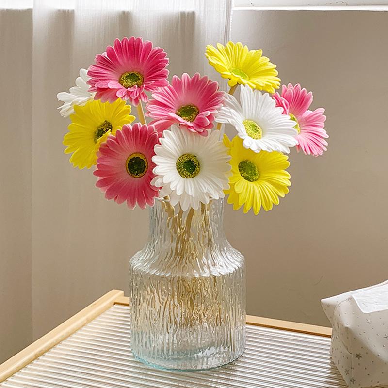 Texture Pu Gerbera Chrysanthemum Simulation Flower Fake Flower Arrangement Dry Flower Bouquet Living Room Decoration Floral