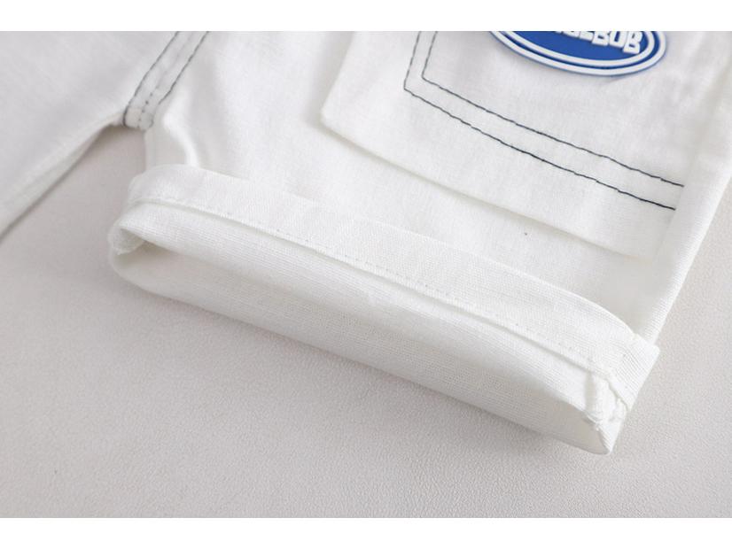 Летний комплект для мальчиков 2023 года: корейская футболка с коротким рукавом и джинсовые шорты