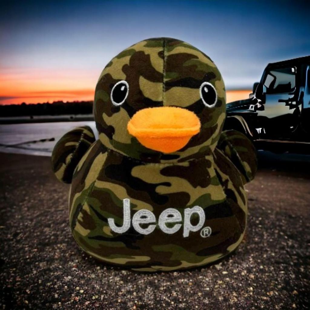 Плюшевая уточка с текстовым логотипом Jeep - Идеально для влюбленных | Вас «уточковали» (Camo)