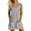 Women's Round-neck Button-and-shoulder Pocket Casual Dress
