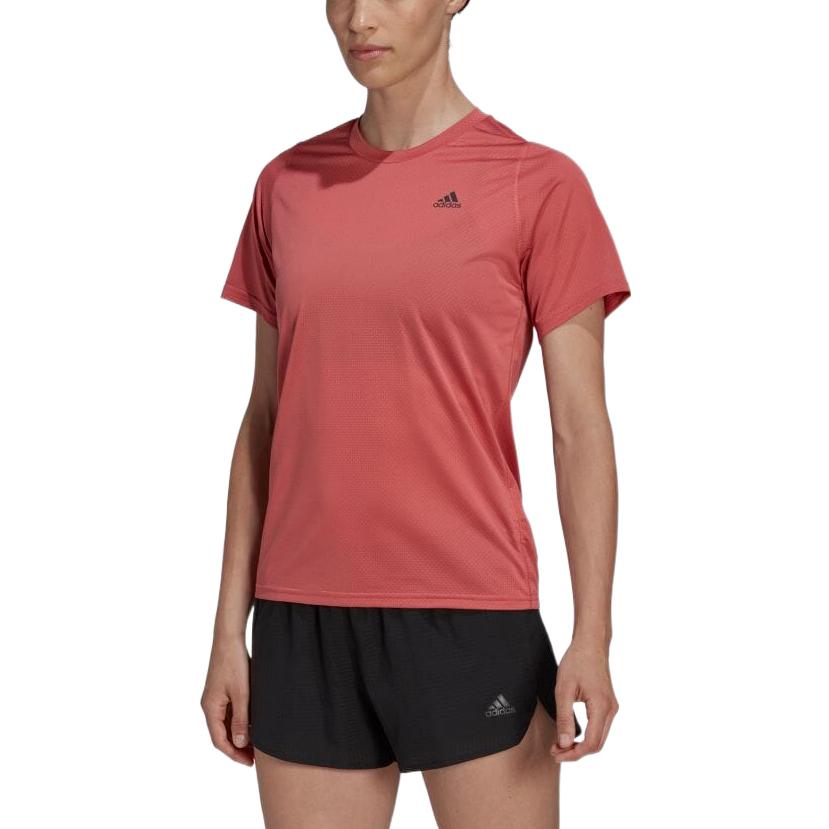 adidas Женские футболки Розово-красные с круглым вырезом Утепленные HK9136