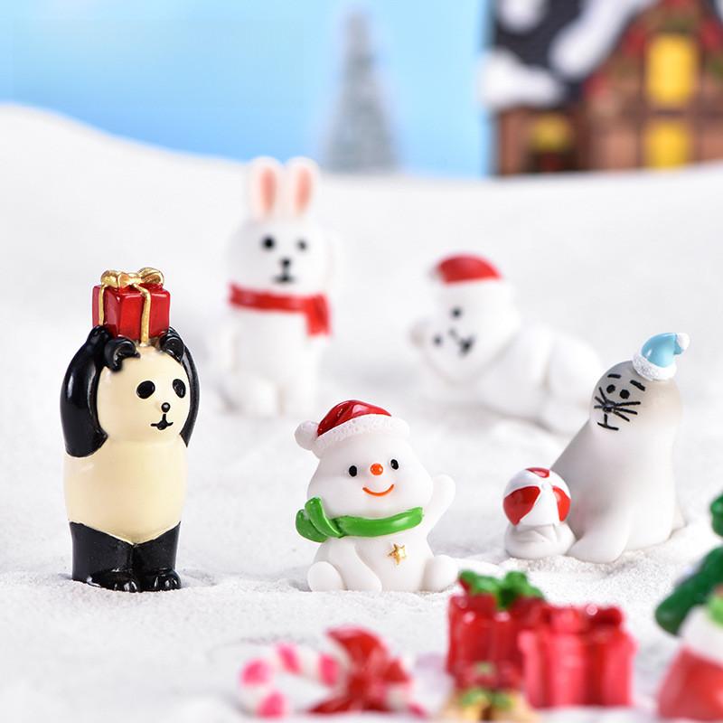 Cute Resin Craft Christmas Decorations Featuring Snowmen Santa And Sea Lion