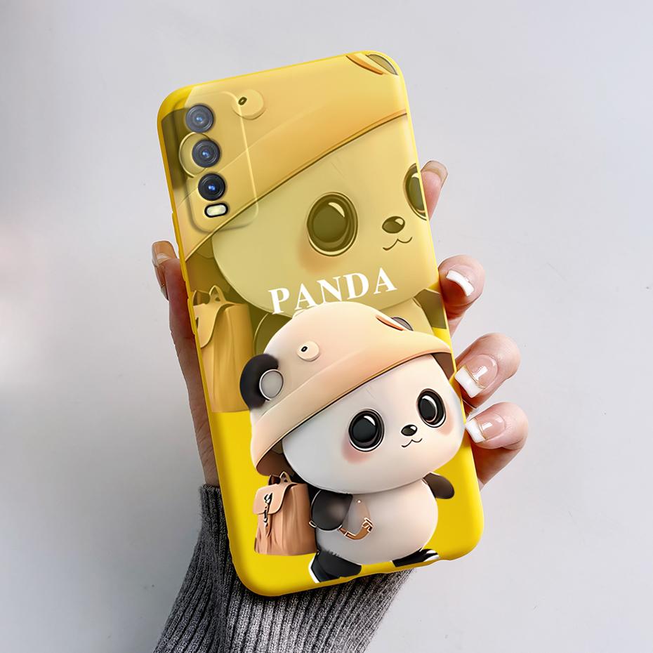 Мягкий чехол для Vivo V2027 Чехол Vivo Y11s Y12s Y12a Y20 Y20s Y20i Чехлы для телефонов Милый узор с кроликом и пандой Силиконовые Capas для Y20 20S