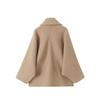 Однобортные пальто с лацканами женские свободные шерстяные с длинным рукавом карманы короткая куртка женская осень зима элегантные повседневные топы верхняя одежда