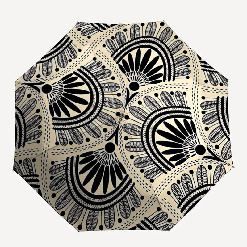 1pc Mandala Pattern Automatic Open/close Umbrella, 8-Rib sturdy structure, Auto Folding/Opening, Portable Travel Umbrella for Women,197