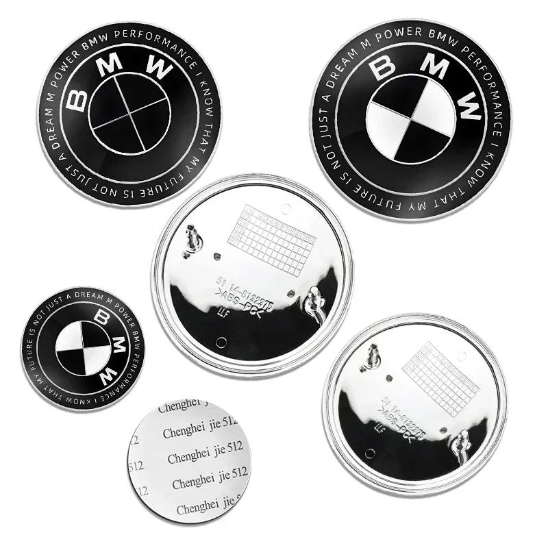 2025 Hot 1pcs 45mm 82mm 74mm black white front rear boot badges hood trunk Emblem All black for BMW E43 E52 E53 E63 E64 E93 E94