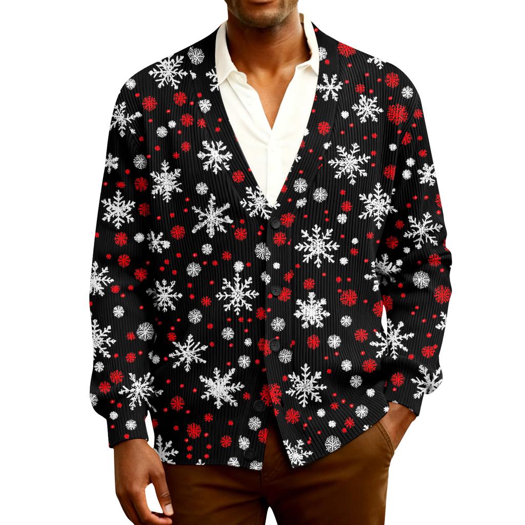 Мужской кардиган с длинным рукавом, рубчатой вязки