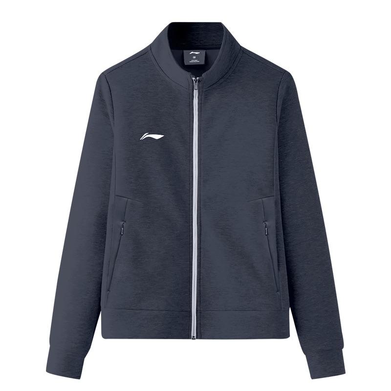 Li Ning Running Series Удобная дышащая толстовка с длинным рукавом Унисекс толстовки чернильно-серого цвета AWDS393-1