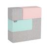 KiddyMoon Soft Foam Cubes Building Blocks 14cm for Children, 9 Pieces, Mix: Light Grey-dark Grey-pink-mint