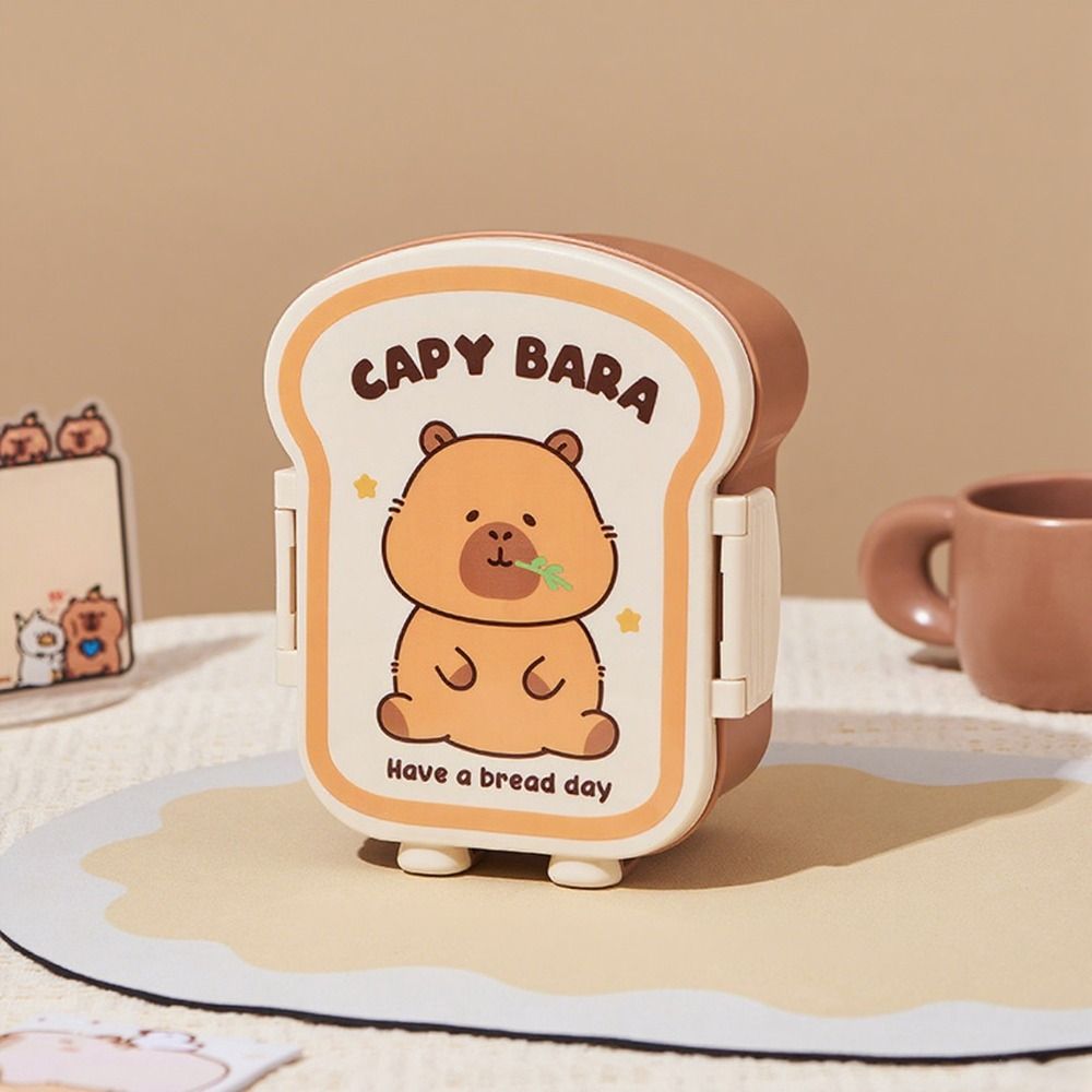 Capybara Meal Boxes Grid Crisper Cute Lunch Box for Outdoor Picnic School