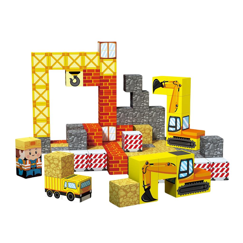 Magnetic Building Cubes with Iron Storage Box Travel Magnetic Building Blocks for 3-5 Year Old Boys and Girls