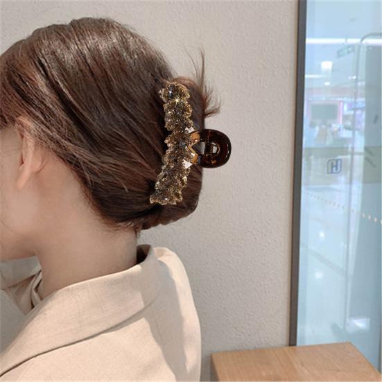 Женская заколка для волос «Колосок», стайлинг, нескользящие зубцы, большая заколка-акула, блестящий аксессуар для волос