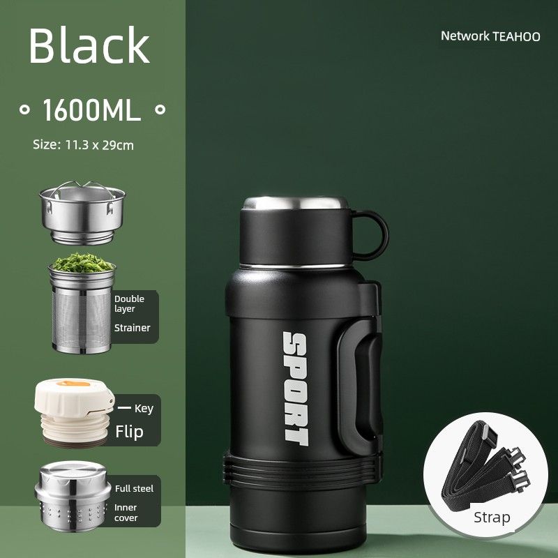All-Steel Outdoor Travel Vehicle-Mounted Home Use 3-Liter Thermos Cup
