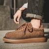Ретро коричневые мужские повседневные кроссовки модные шнурованные мужские туфли удобные кожаные замшевые кроссовки мужские Zapatillas Hombre новые