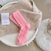 Осенние и зимние женские утолщенные плюшевые носки цвета макарун длиной до середины икры, теплые носки, защищающие от холода