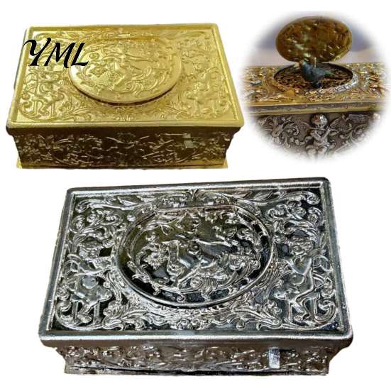 Exquisite Desktop Focal Point Automatic Pop Up Bird Music Box with Mechanical Singing Bird, Vintage Gold Alloy Sturdy Decorative Jewelry Featuring