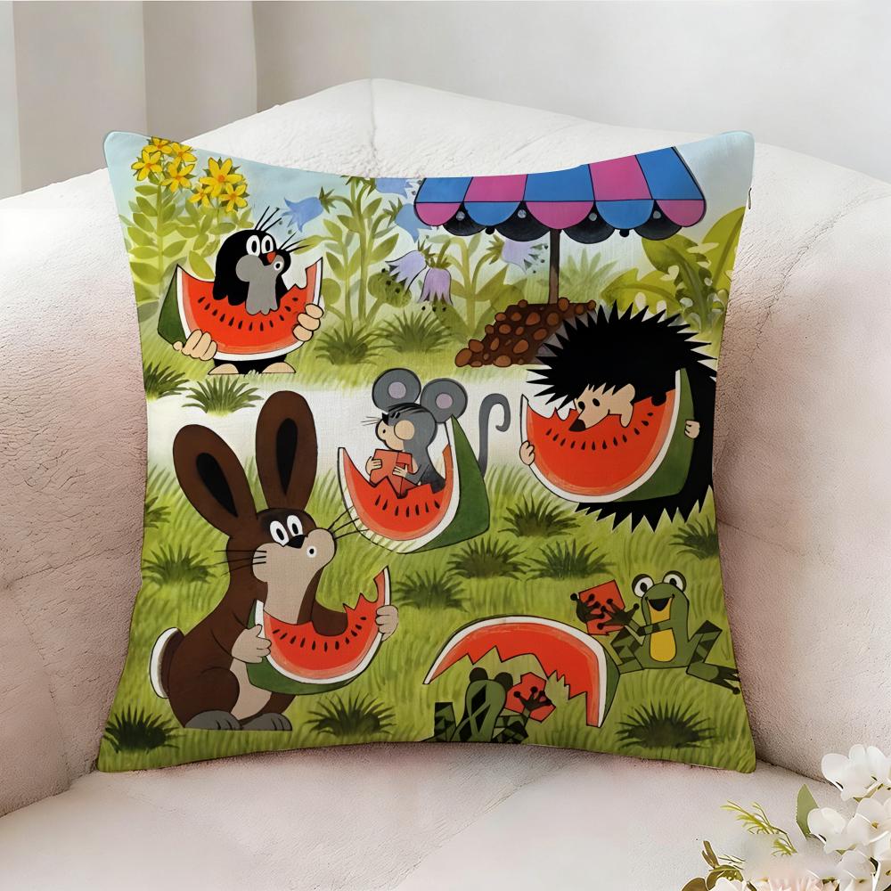 The LLittle Mole Anime Pillow Case Pillowcase Doublesided Printed Sofa Cushion Bedroom Headboard Pillow