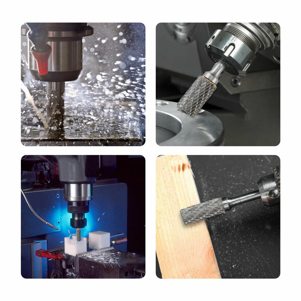 5Pcs 1 4 Inch Double Cut Tungsten Carbide Rotary Burr Die Grinder Shank Bit Set