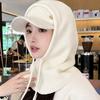 Elastic Winter Visor Beanie Thickened Thermal Scarf Cap Knit Balaclava Hat  Camping