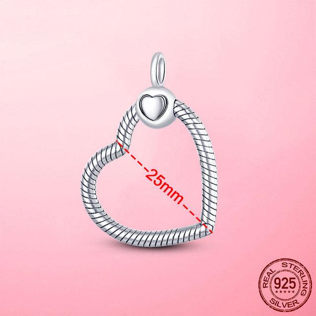 Новый кулон в форме сердца 925, серебряный кулон O, подходит для кабельной цепи, кулон, ожерелье, сделай сам, очаровательные бусины, ювелирное изделие, подарок