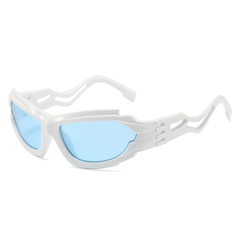 Geometric Frame Cyber Y2K Sunglasses Men Sporty Wrap Around Intricate Cutouts Sun Glasses Women Fashion Luxury Brand Punk Shades