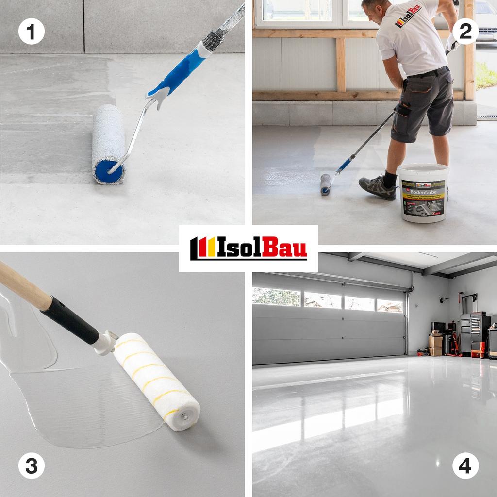 IsolBau 2K Resin Floor Paint for Concrete Bodenbeschichtung 7 Black