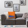 Blue Gator On Orange Square Pillowcase Polyester Linen Velvet Printed Zip Decor Pillow Case Home Cushion Case