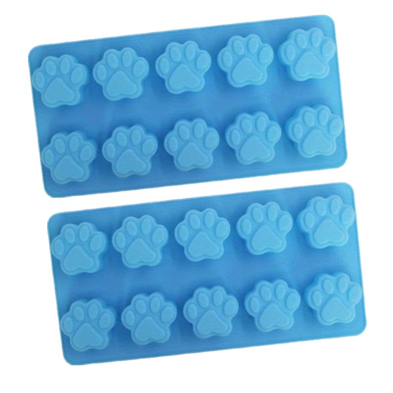 Набор из 2 силиконовых формочек в виде щенячьей лапки, антипригарные, безопасные для пищевых продуктов, для конфет, DIT-форм, свечей, мыла, выпечки, шоколада