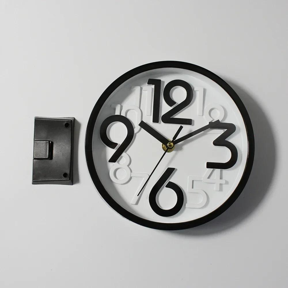 8 дюймов Простые модные настенные часы бесшумные не тикающие кварцевые круглые часы на батарейках для спальни, офиса, украшения дома