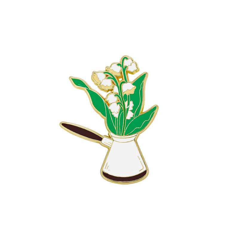 Potted Plant Pins Decorative Backpack Decor Enamel Pin Unique Flower Pins For Girls Accessories Clothing