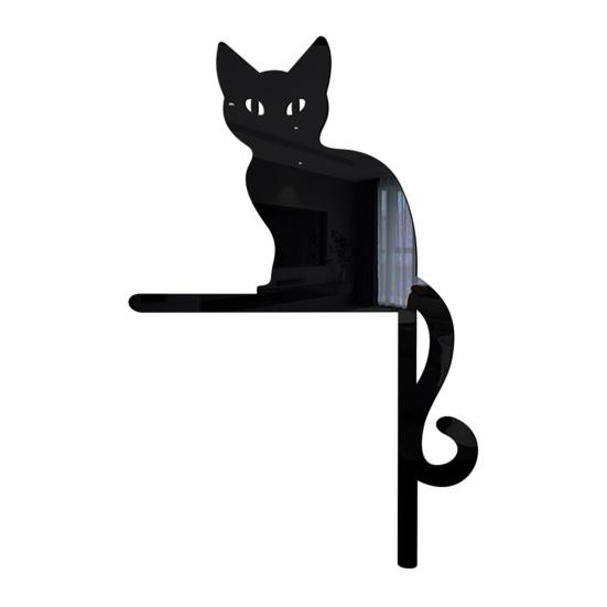 Mirror Effect Wall Sticker Creative Non-fading Home Decoration Halloween 3D Cute Cat Door Frame