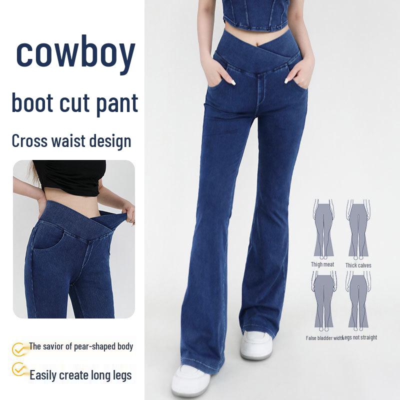 Женские джинсовые капри для йоги с высокой талией Весна/Лето 2025 - Утягивающие, Высокоэластичные, Контроль живота, Повседневная одежда для фитнеса.