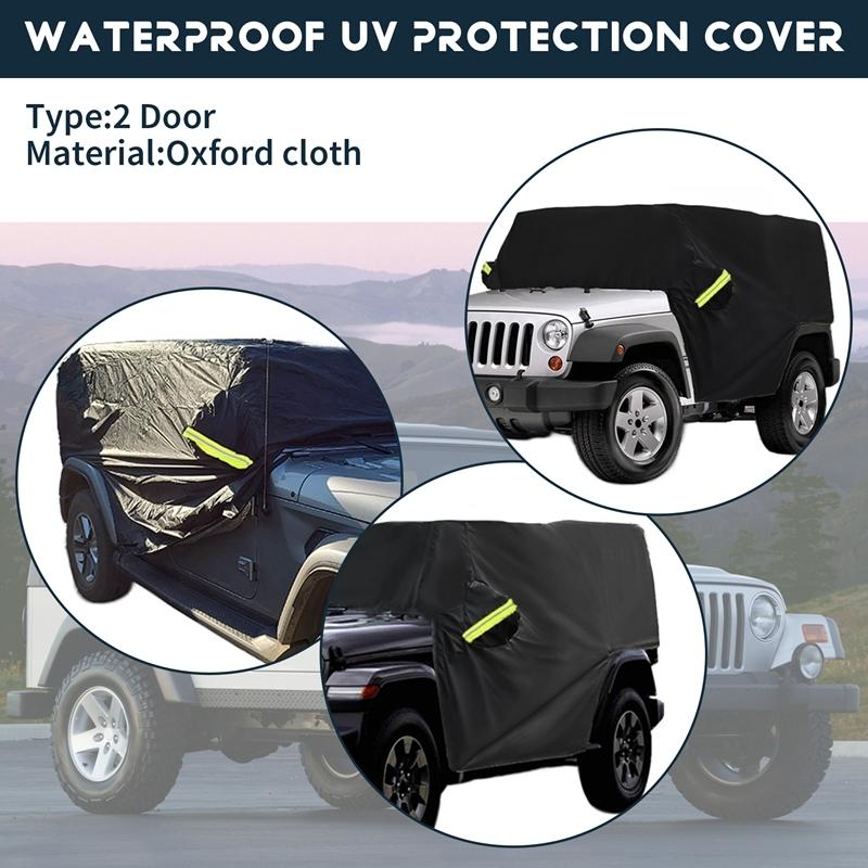 For Jeep Wrangler TJ Waterproof Anti-Ultraviolet Sunshade Dust Cover Half Heat ulation Car Cover