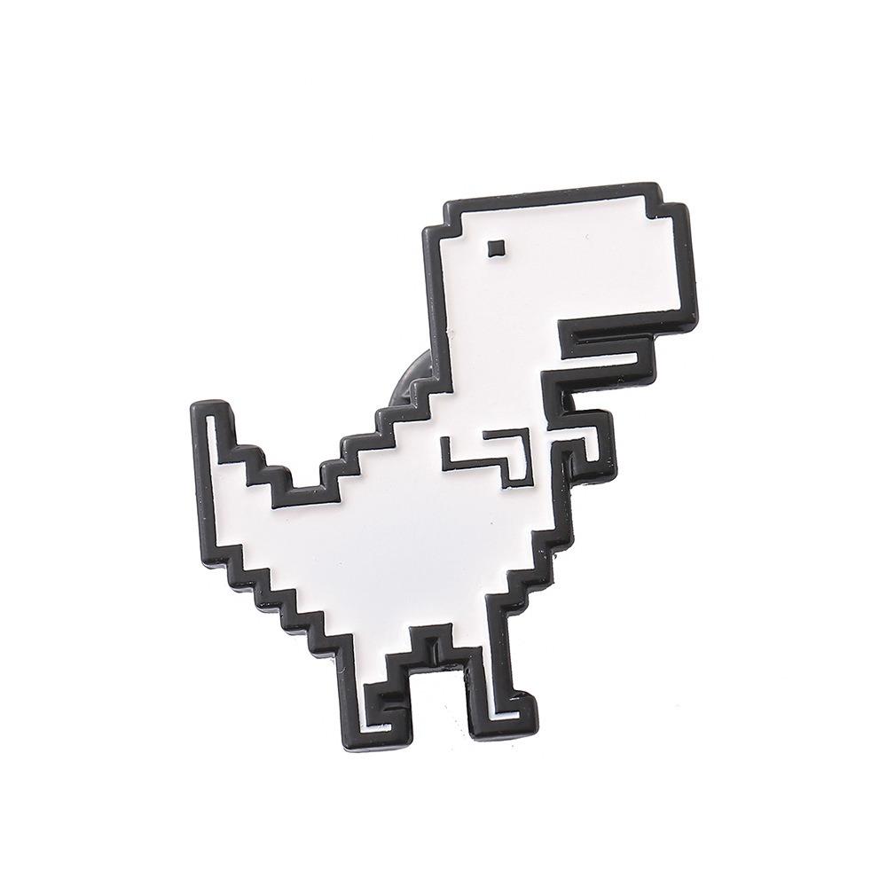 Tyrannosaurus Rex Enamel Pins Pixel Style Animal Jewelry Gift Lapel Badges Kids Friends
