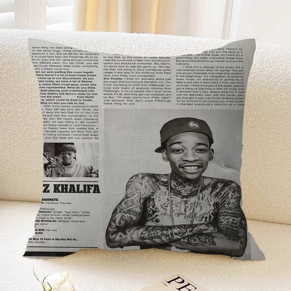 Наволочка с изображением рэпера W-Wiz K-Khalifa Персонализированная наволочка для детской спальни Декор для вечеринки Наволочка Подарок на день рождения ребенка