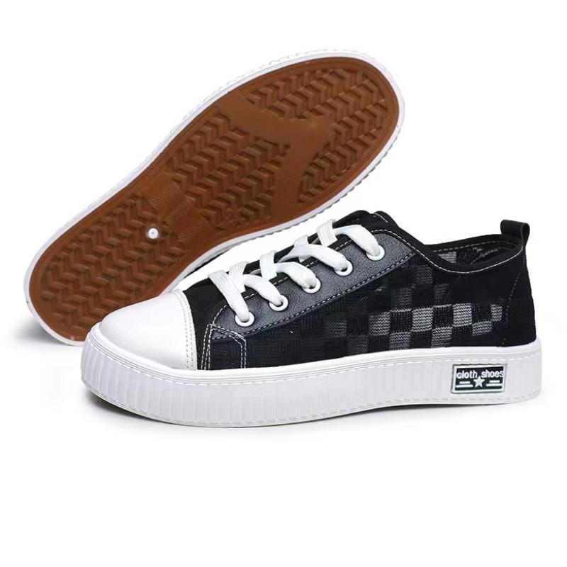 Новые летние туфли с сеткой, женские парусиновые туфли с дышащей сеткой, женская модная универсальная студенческая обувь, кроссовки в корейском стиле с мягкой подошвой