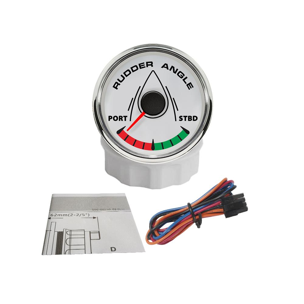 RHAXEL 52mm Rudder Angle Indicator 0-190ohm for Marine Boat Yachts with 8 Colors Backlight 12V 24V with Mating Sensor