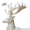 Decorative Reindeer Statue 3D Printed Christmas Figurine, Lying Down Deer with Bell Home Decor for & Embossed Snowflake Patterns, Minimalist
