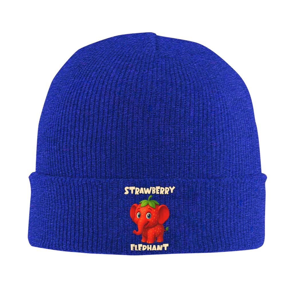 Italian Strawberry Elephant Meme Beanie Hats Bonnet Hats Unisex Adult Casual Hippie Knitted Hat Winter Design Warm Caps