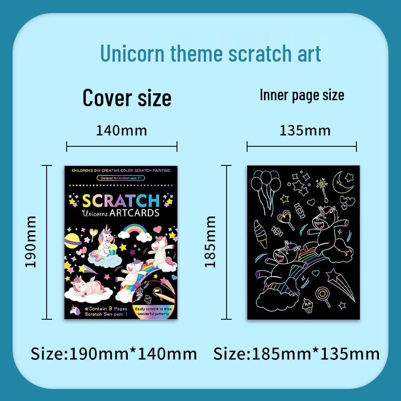 Colorful Scratch Art Set: Cartoon DIY Doodle & Drawing Book for Kids