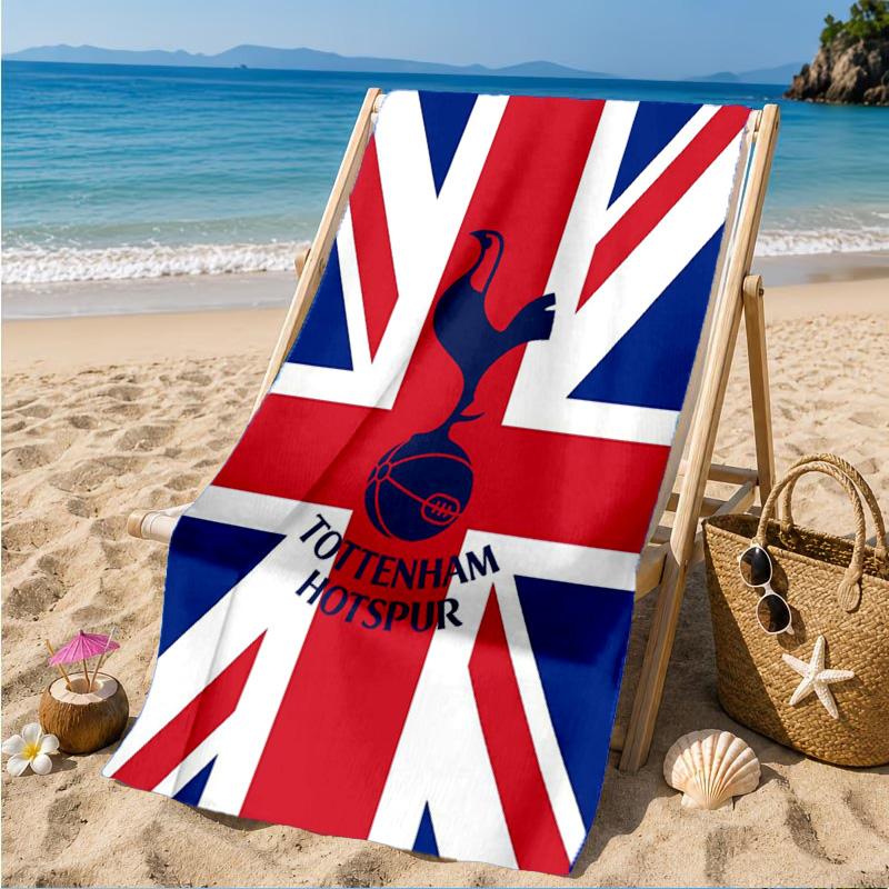 Tottenham Crest Design Printed Microfiber Beach Towel, Soft And Absorbent, Quick-Dry, Ideal for Summer Travel, Beach Essential, Swimming Pool