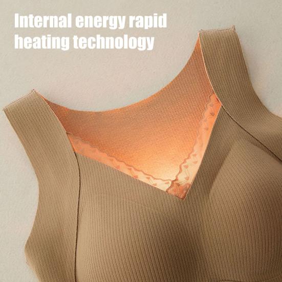 Sleeveless Thermal Shirts for Women Fleece Lined V Neck Tank Top High Stretch Padded Camisole Tops Winter Warm Base Layer