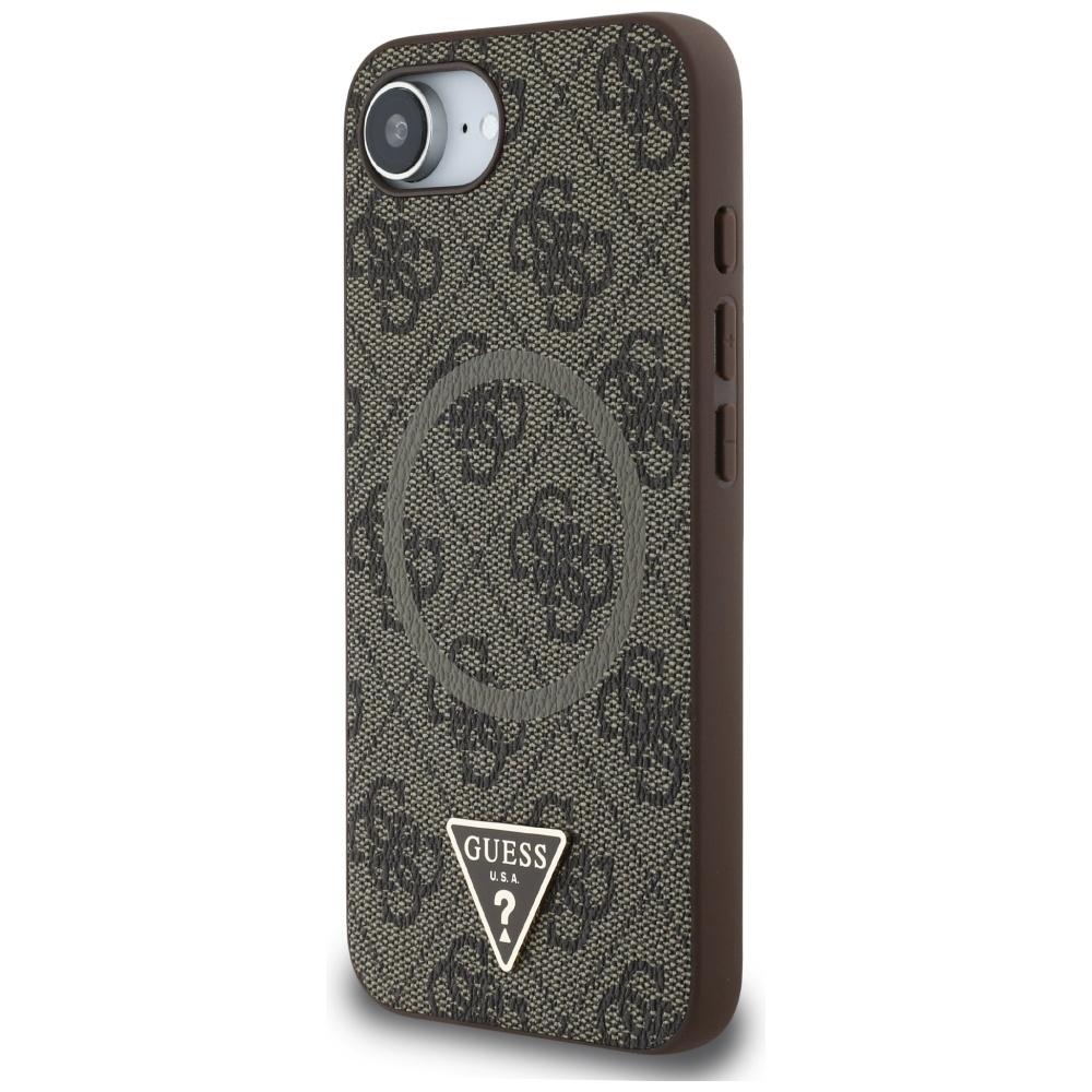 Guess 4G Ring Triangle Logo MagSafe Case for iPhone 16e / 17e Brown