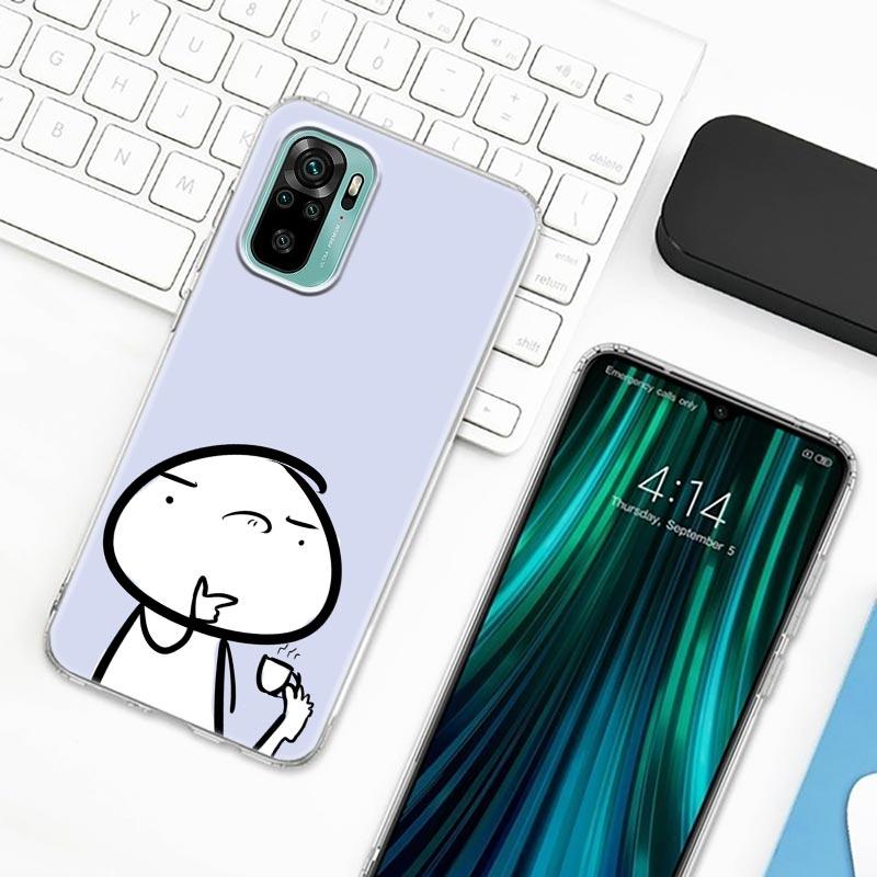 Чехол для телефона с забавным человеком, средним пальцем Fucek для Xiaomi Redmi Note 9s 8 11 7 9 10 Pro 10s 11s, прозрачный чехол Red mi Note 8Pro K40