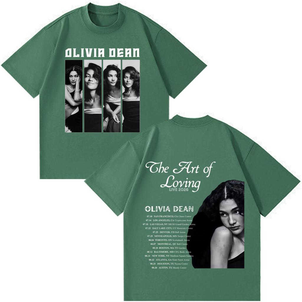 Olivia Dean Art Of Loving 2026 Tour Print Tshirt Unisex Unisex Hiphop Tshirts Summer Loose Casual Cotton Fashion Vintage Tshirts