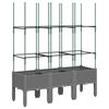 Planter with Trellis Light Grey 120 x 40 x 142.5 cm PP