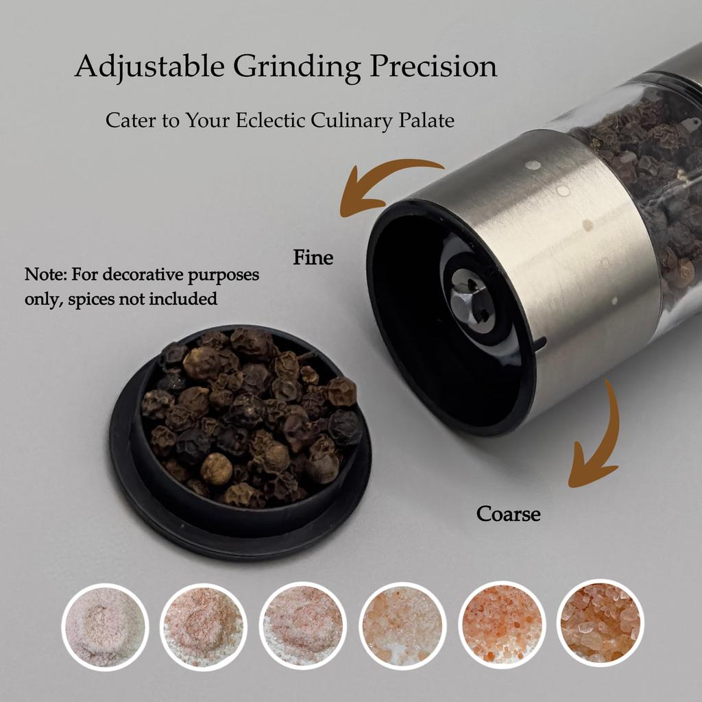 Маленькая электрическая мельница для соли и перца USB автоматическая электрическая регулируемая соль для одной руки для кухни из нержавеющей стали и набора, перезаряжаемая, мельница,