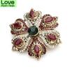 Big Acrylic Flower Brooches Women Vintage Red Green Flower Weddings Party Brooch Pins Gifts